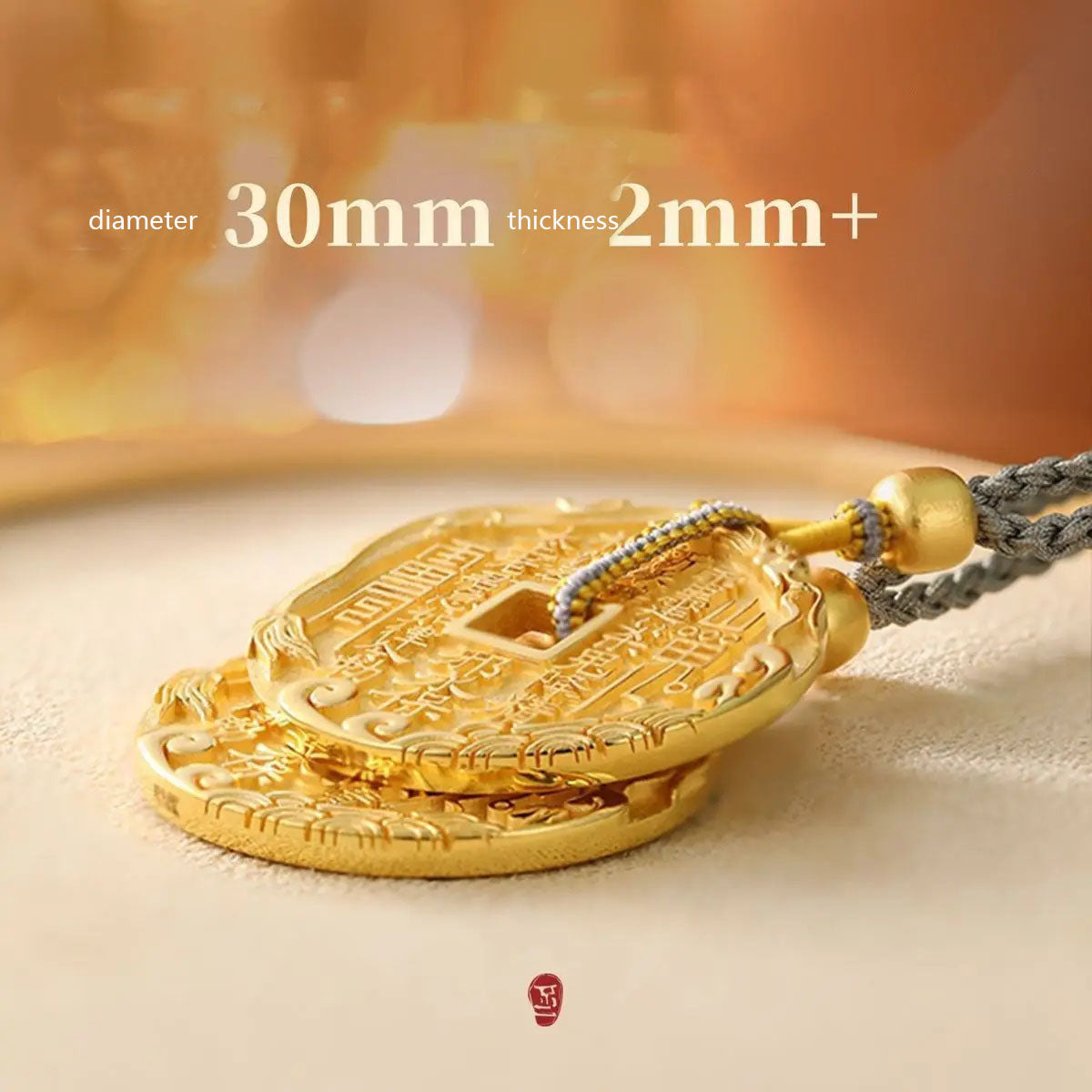 Mountain laurel coin double-sided pendant