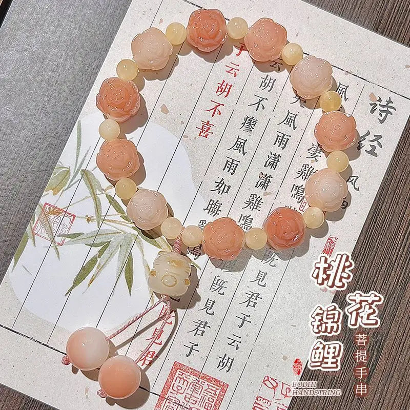 Peach Blossom Koi Bodhi Bracelet