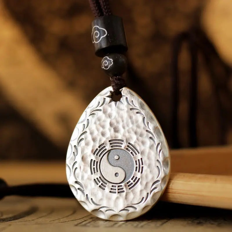 Tai Chi Bagua silver-plated pendant
