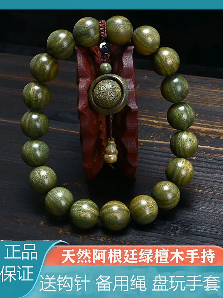 Green sandalwood Buddhist beads bracelet