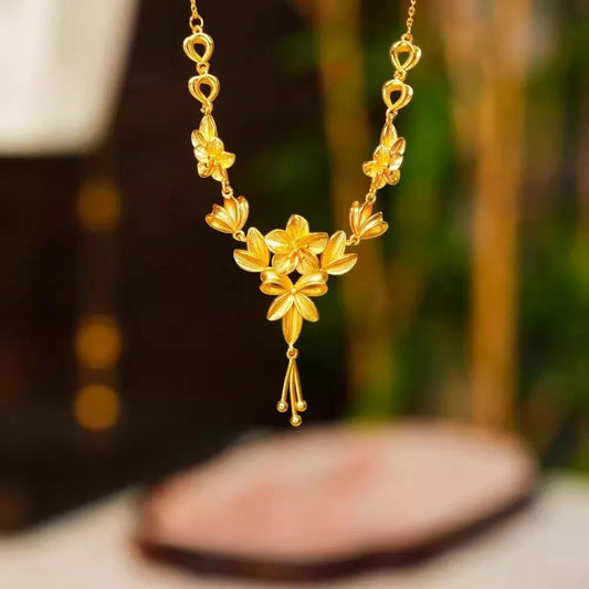 Sansheng Flower Necklace - Brings Luck and Fortune