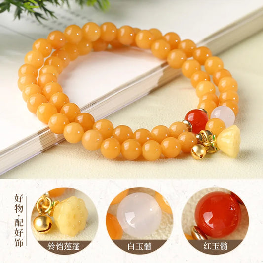 Natural Weathered Bodhi Root Bracelet Original Design Men's and Women's Double Circle Hand String Wen Play Buddha Beads Rosary
