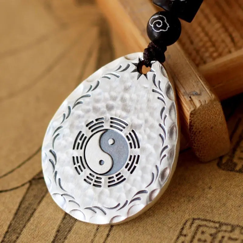 Tai Chi Bagua silver-plated pendant