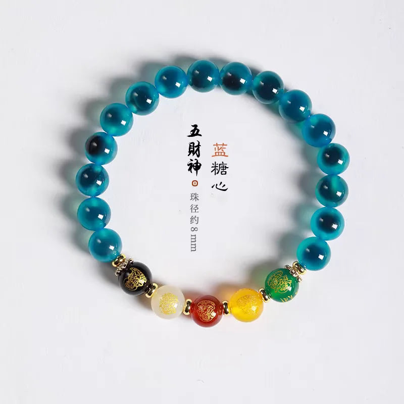 Candy Heart Agate Lucky Bead Bracelet