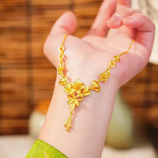 Sansheng Flower Necklace - Brings Luck and Fortune