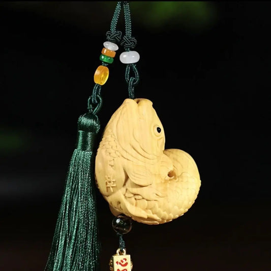 Boxwood carving pendant