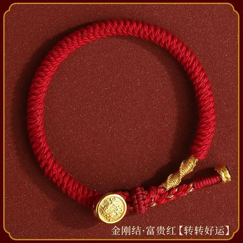 Diamond knot red rope for men and women - good luck and great fortune