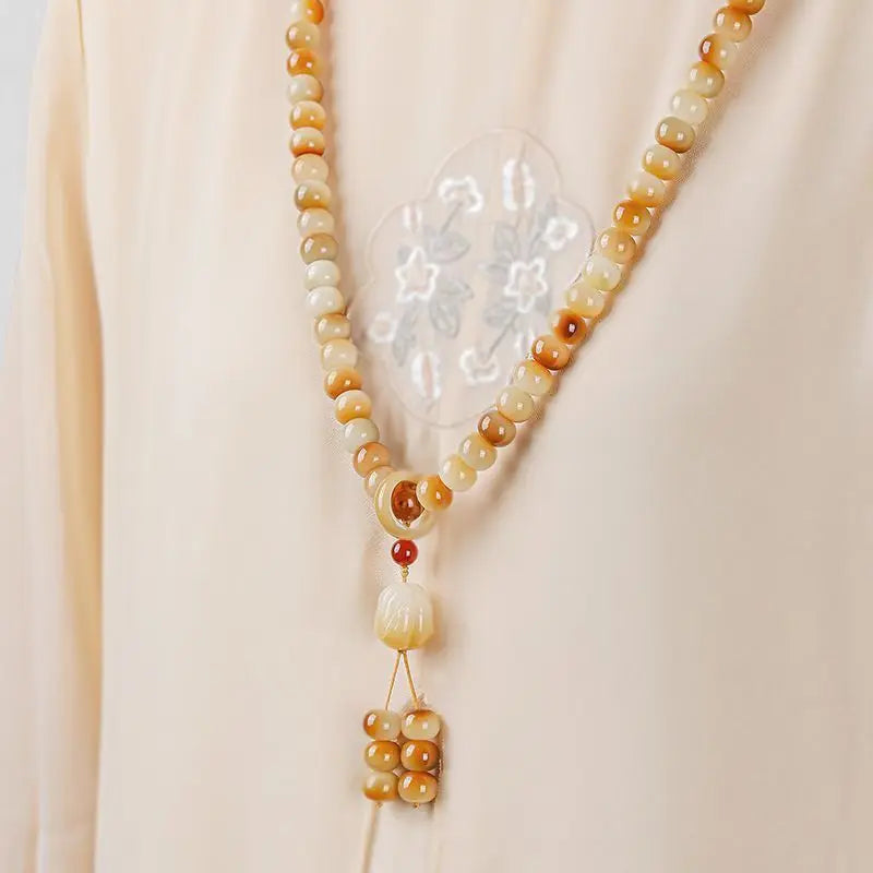 White jade bodhi bracelet, 108 beads