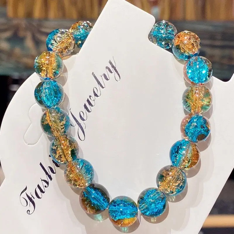 Flying Apsaras Dunhuang Colorful Glass Bracelet