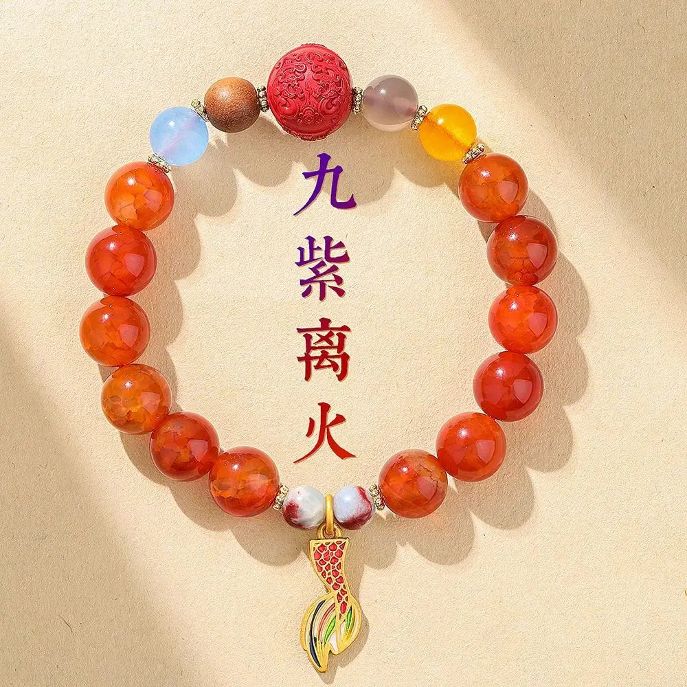 Nine Purple Fire Crystal Bracelet