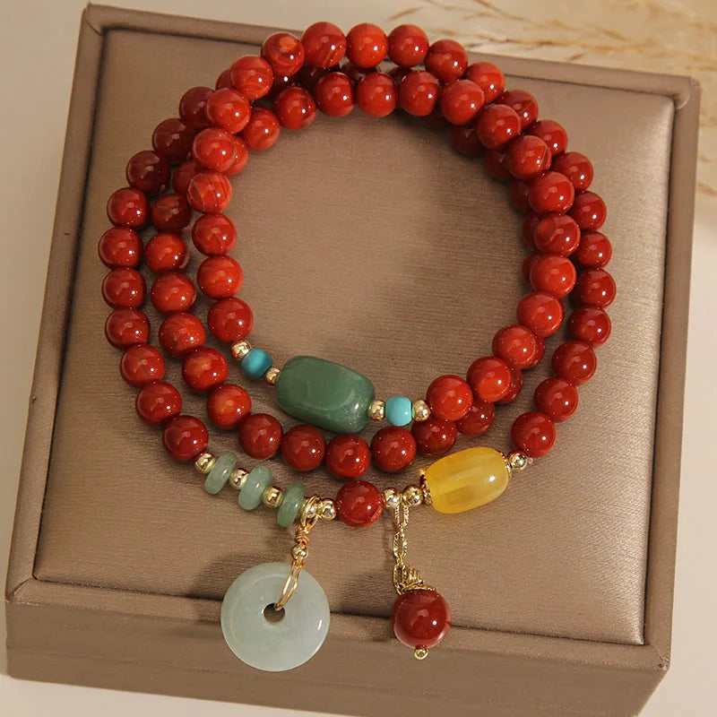 Red Agate Multi-layer Bracelet