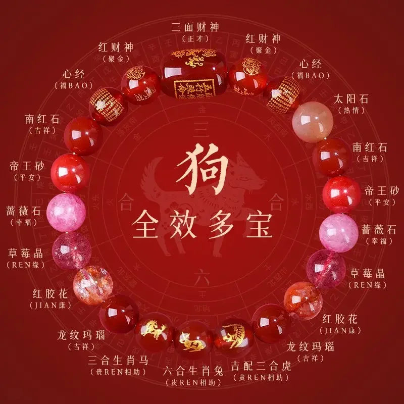 2025 Year of the Snake Sanliuhe Bracelet - Transcend Tai Sui, the God of Wealth