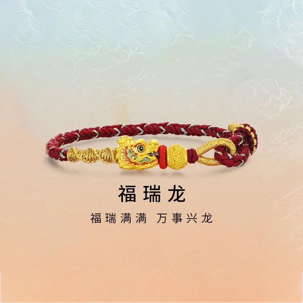 Gold bracelet with enamel Chinese zodiac