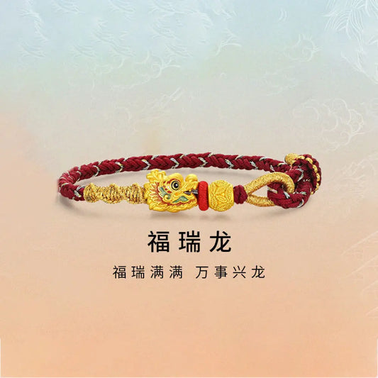 Gold bracelet with enamel Chinese zodiac