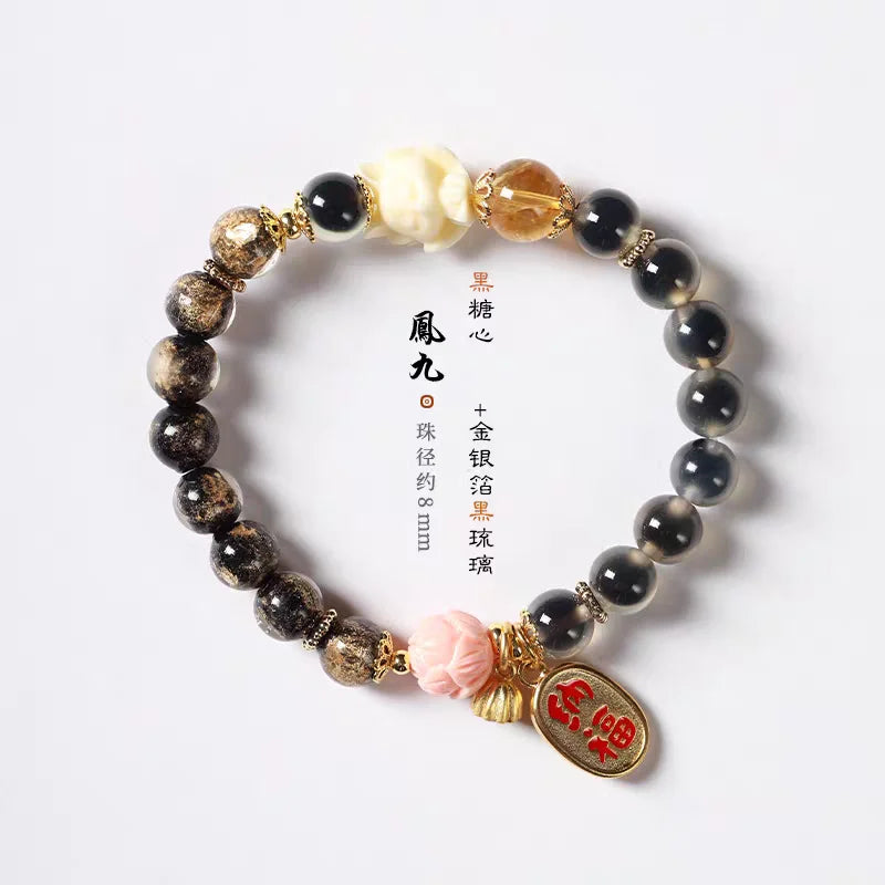 Candy Heart Agate Lucky Bead Bracelet