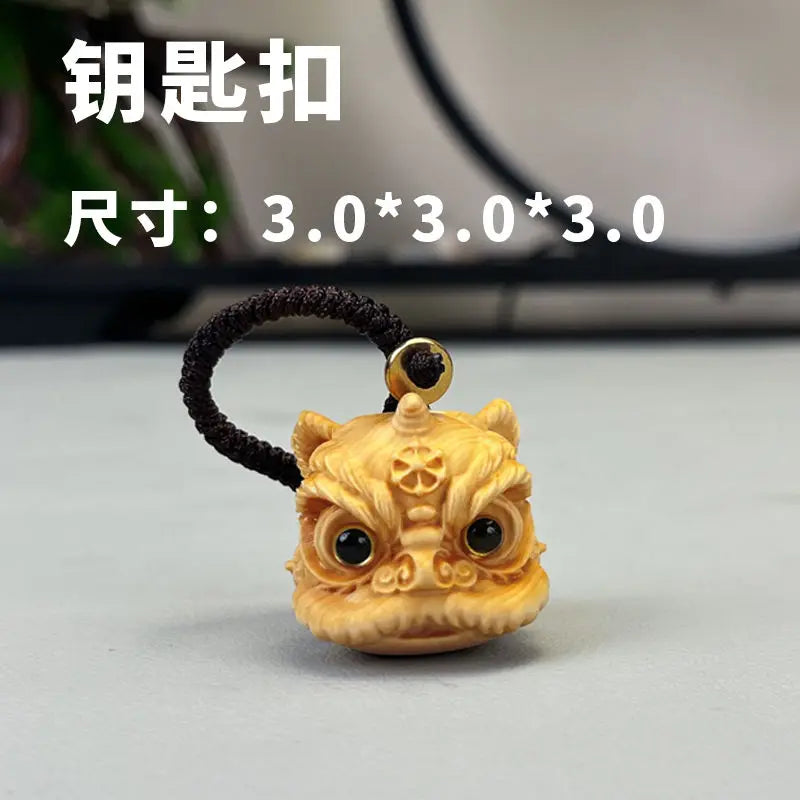 Boxwood lion dance pendant car ornament