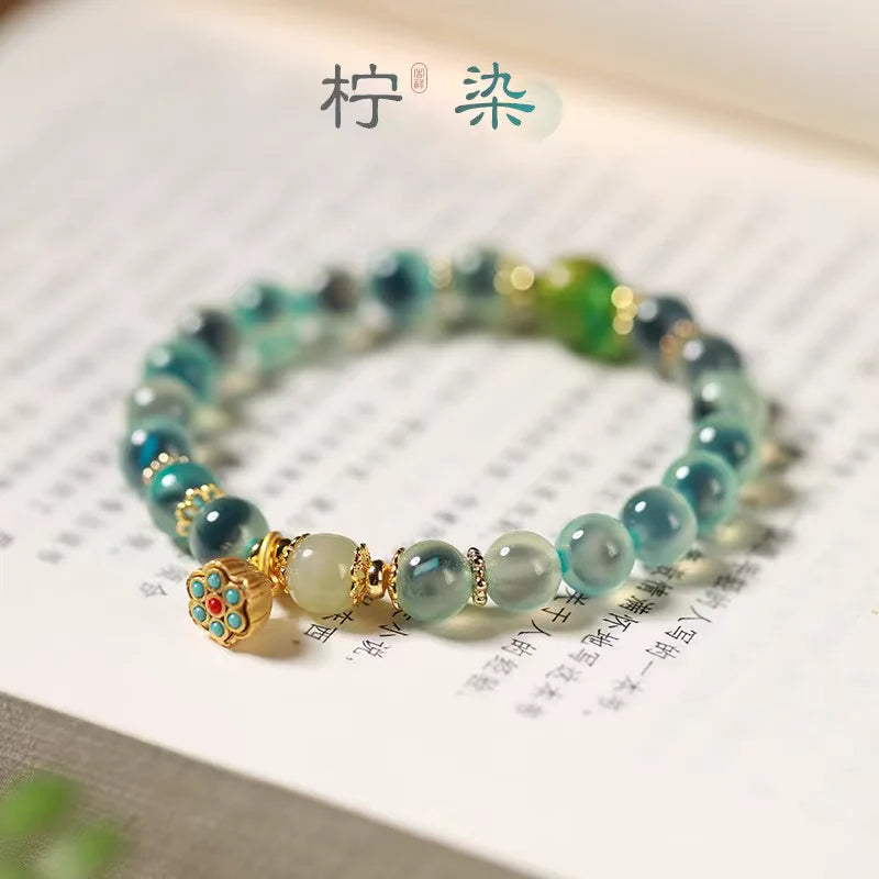 Candy Heart Agate Lucky Bead Bracelet