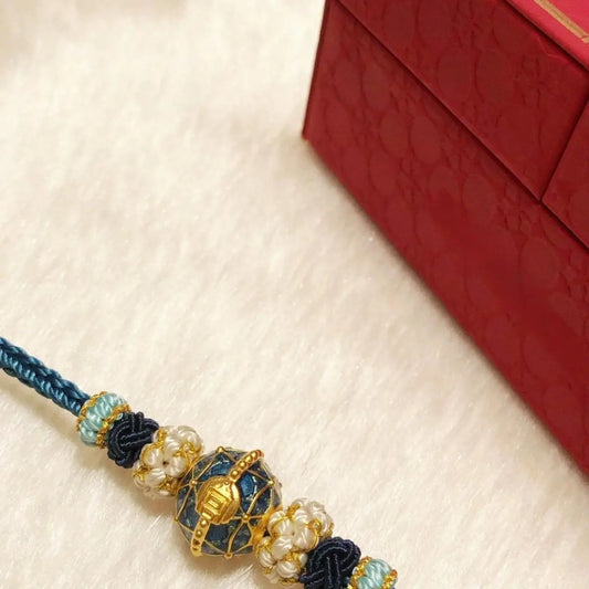 Gold Color God Beast Forbidden City Color Matching Safe Lucky Beaded Rope Bracelet High Design Sense Luxury Gift for Girlfriend