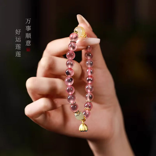 Candy Heart Agate Lucky Bead Bracelet