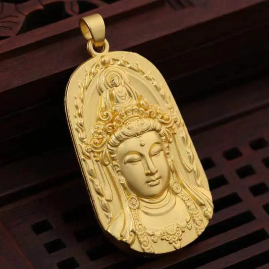 Gold-plated Guanyin pendant