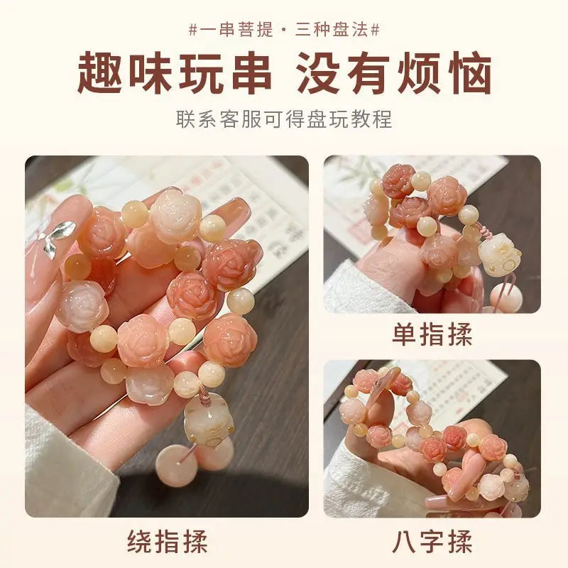 Peach Blossom Koi Bodhi Bracelet