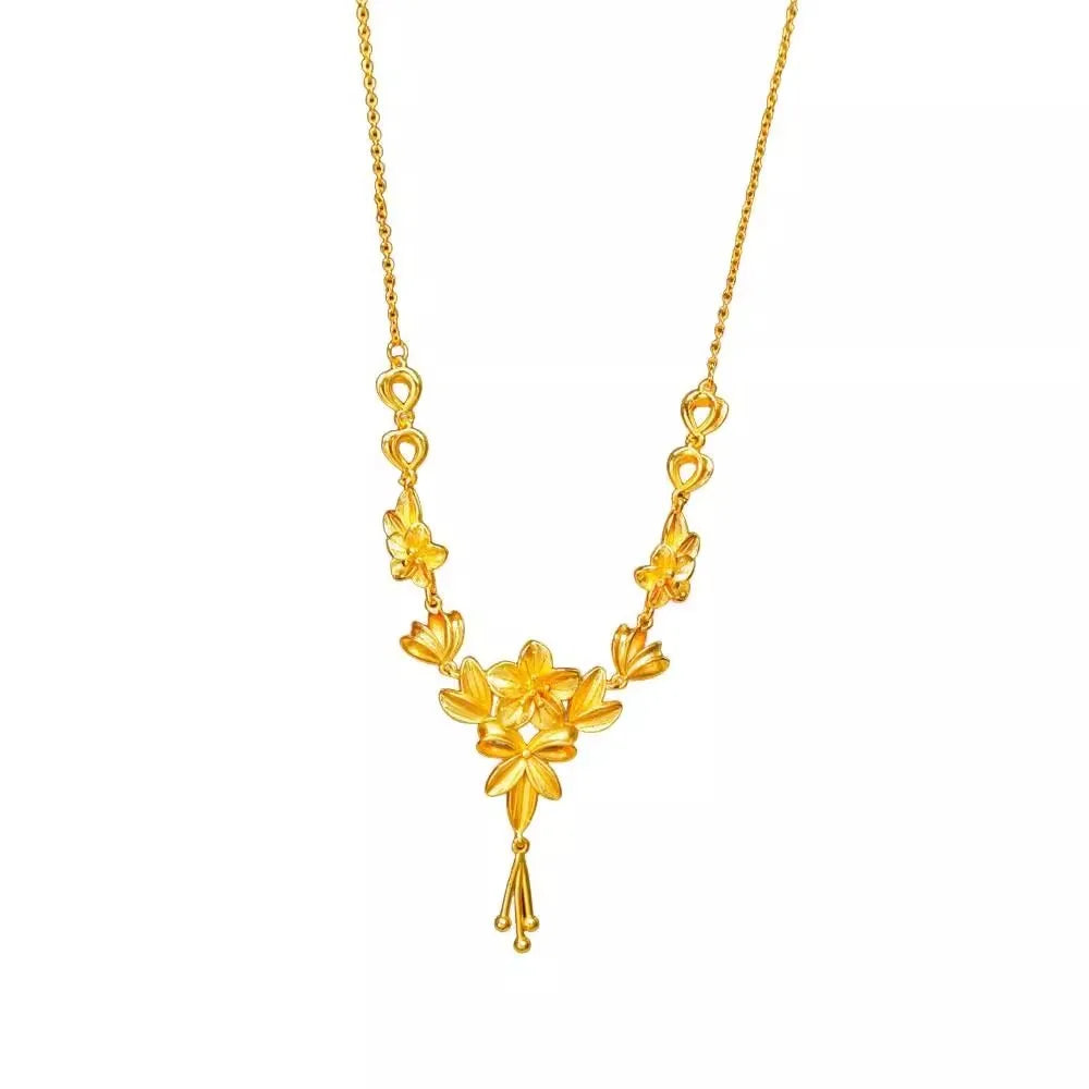 Sansheng Flower Necklace - Brings Luck and Fortune