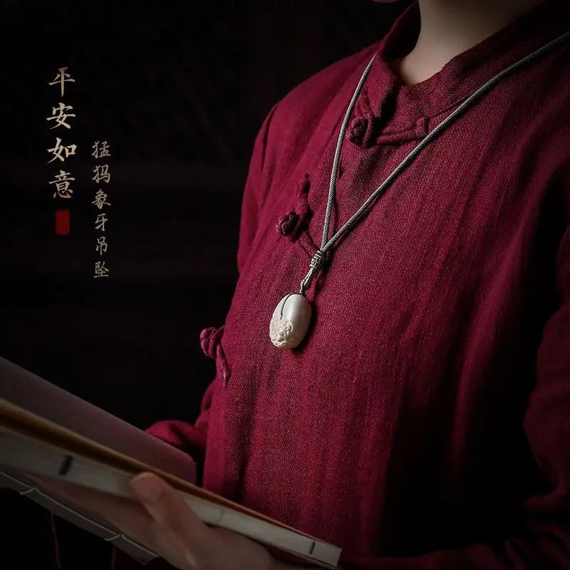 Natural ivory Pixiu pendant