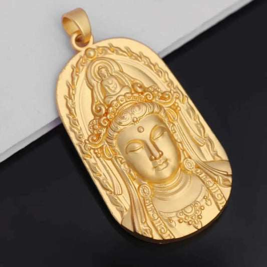 Gold-plated Guanyin pendant