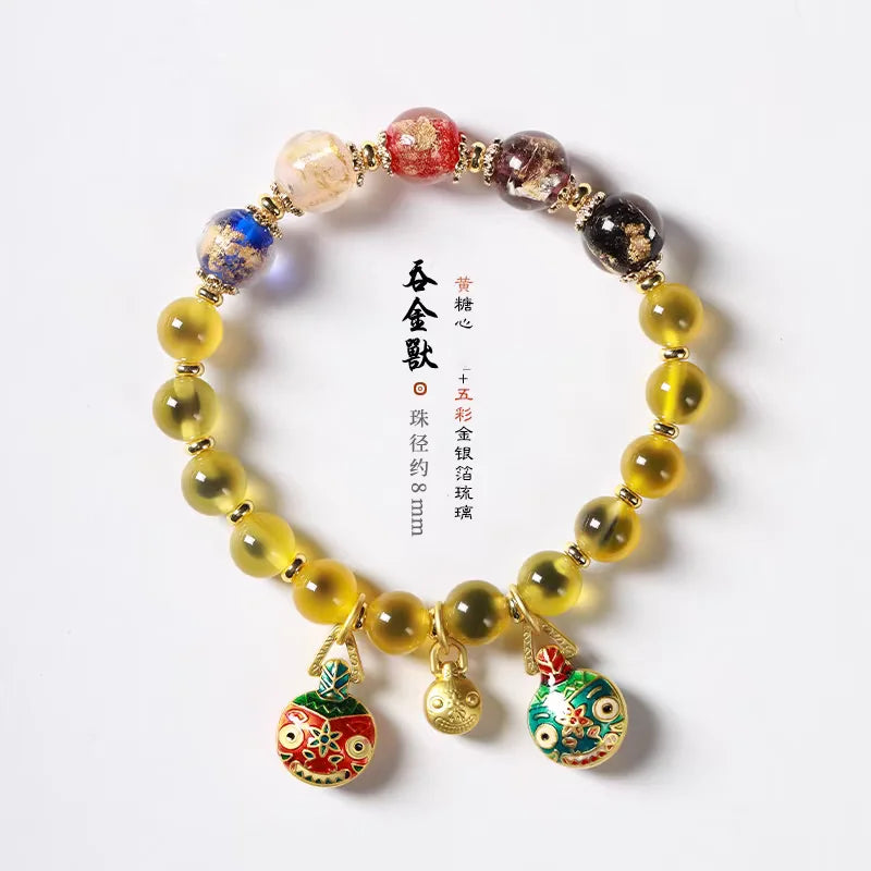 Candy Heart Agate Lucky Bead Bracelet