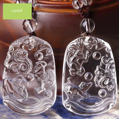 White crystal zodiac pendant