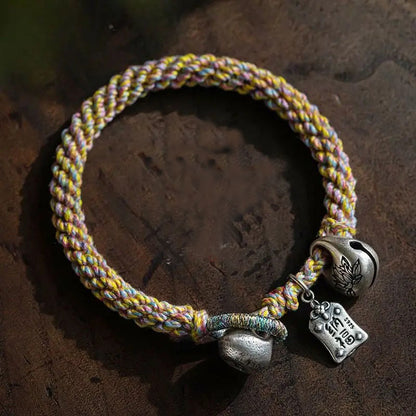 Tibetan bracelet, colorful rope Luoshui lotus corn knot bracelet