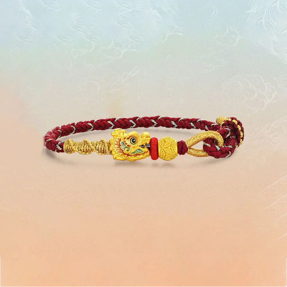 Gold bracelet with enamel Chinese zodiac