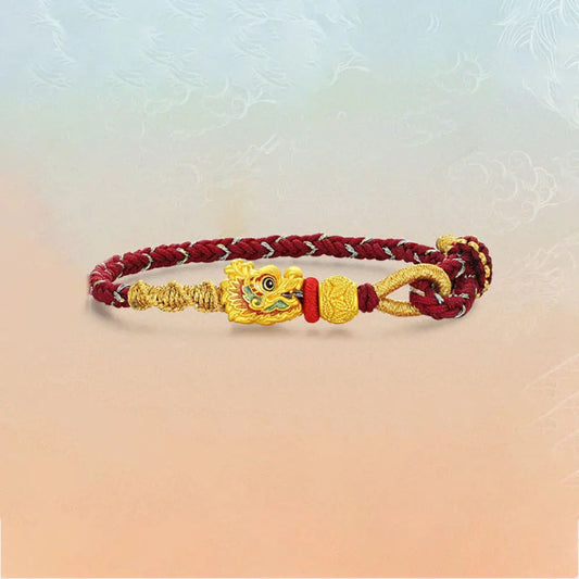 Gold bracelet with enamel Chinese zodiac