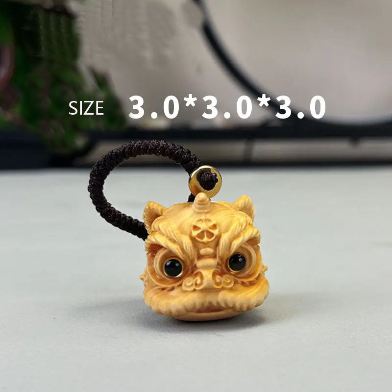 Boxwood lion dance pendant car ornament