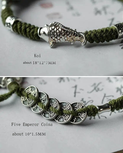 Five Emperors' Coins Braided Bracelet