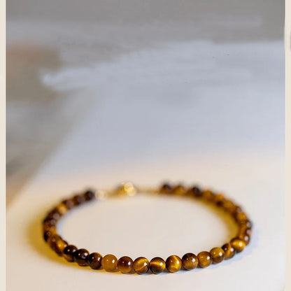 UMQ Wealth Bracelet Pure Natural Tiger Eye Stone Bracelet Unpopular and Unbumped White Niche Crystal Hand String Women's Jewelry