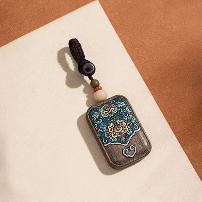 Green Sandalwood Ping An No Incident Brand High-end Men's and Women's Exquisite Car Key Chain Custom Lettering Pendant Bag Charm