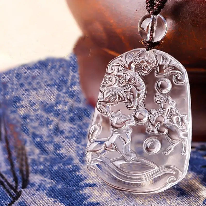 White crystal zodiac pendant