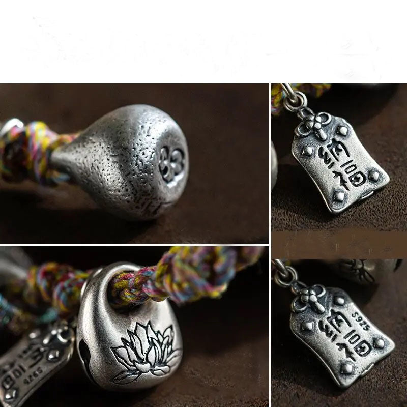 Tibetan bracelet, colorful rope Luoshui lotus corn knot bracelet