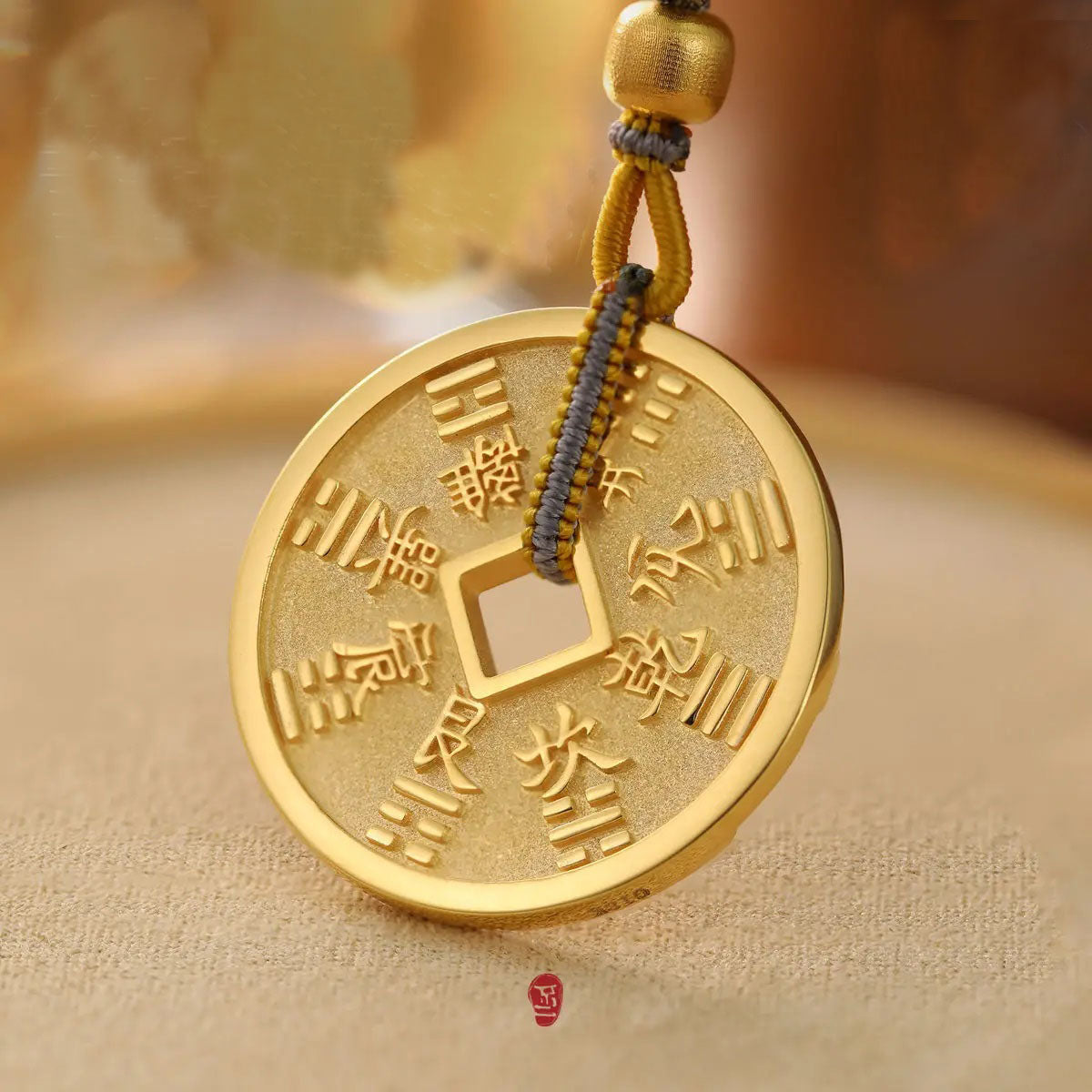 Mountain laurel coin double-sided pendant