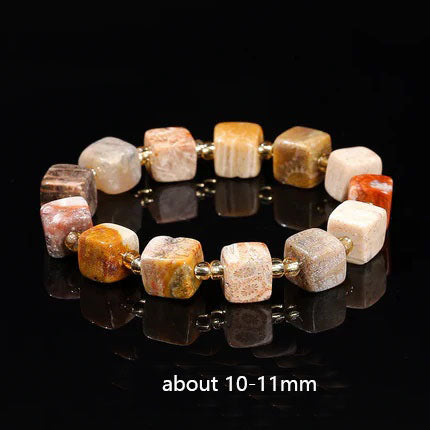 Natural coral jade hexagonal star bracelet