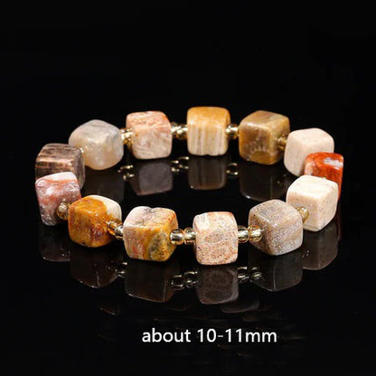 Natural coral jade hexagonal star bracelet