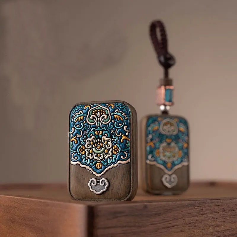 Green Sandalwood Ping An No Incident Brand High-end Men's and Women's Exquisite Car Key Chain Custom Lettering Pendant Bag Charm