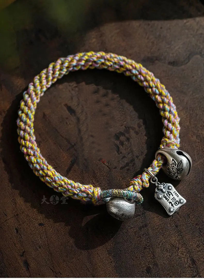 Tibetan bracelet, colorful rope Luoshui lotus corn knot bracelet
