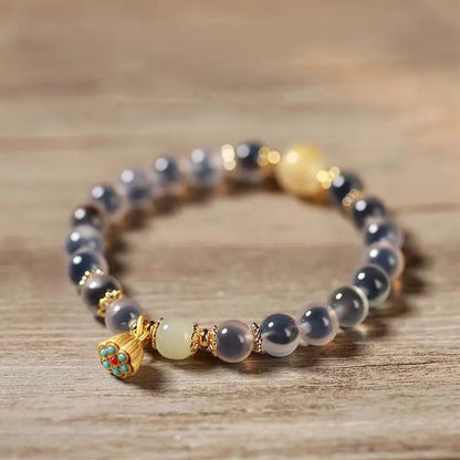 Candy Heart Agate Lucky Bead Bracelet