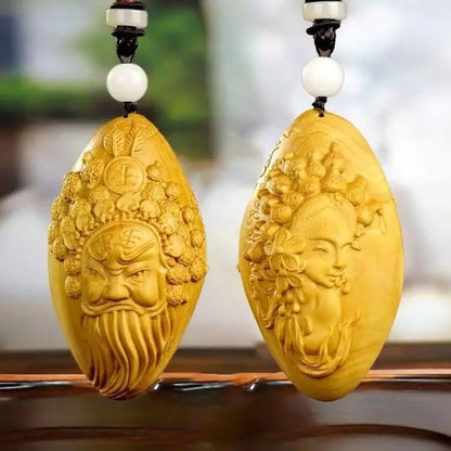 Boxwood carving pendant