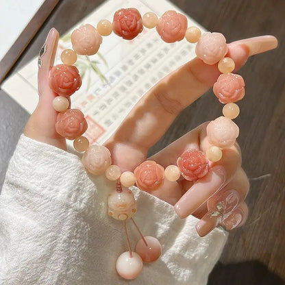 Peach Blossom Koi Bodhi Bracelet