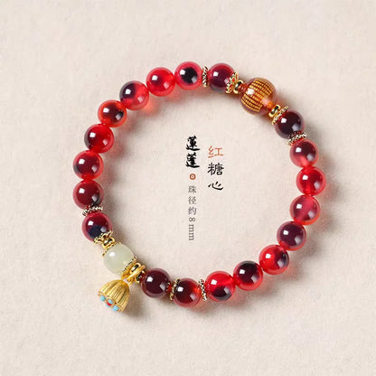 Candy Heart Agate Lucky Bead Bracelet