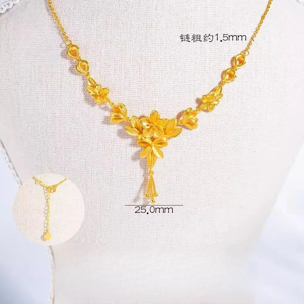 Sansheng Flower Necklace - Brings Luck and Fortune