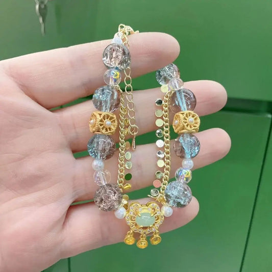 Flying Apsaras Dunhuang Colorful Glass Bracelet